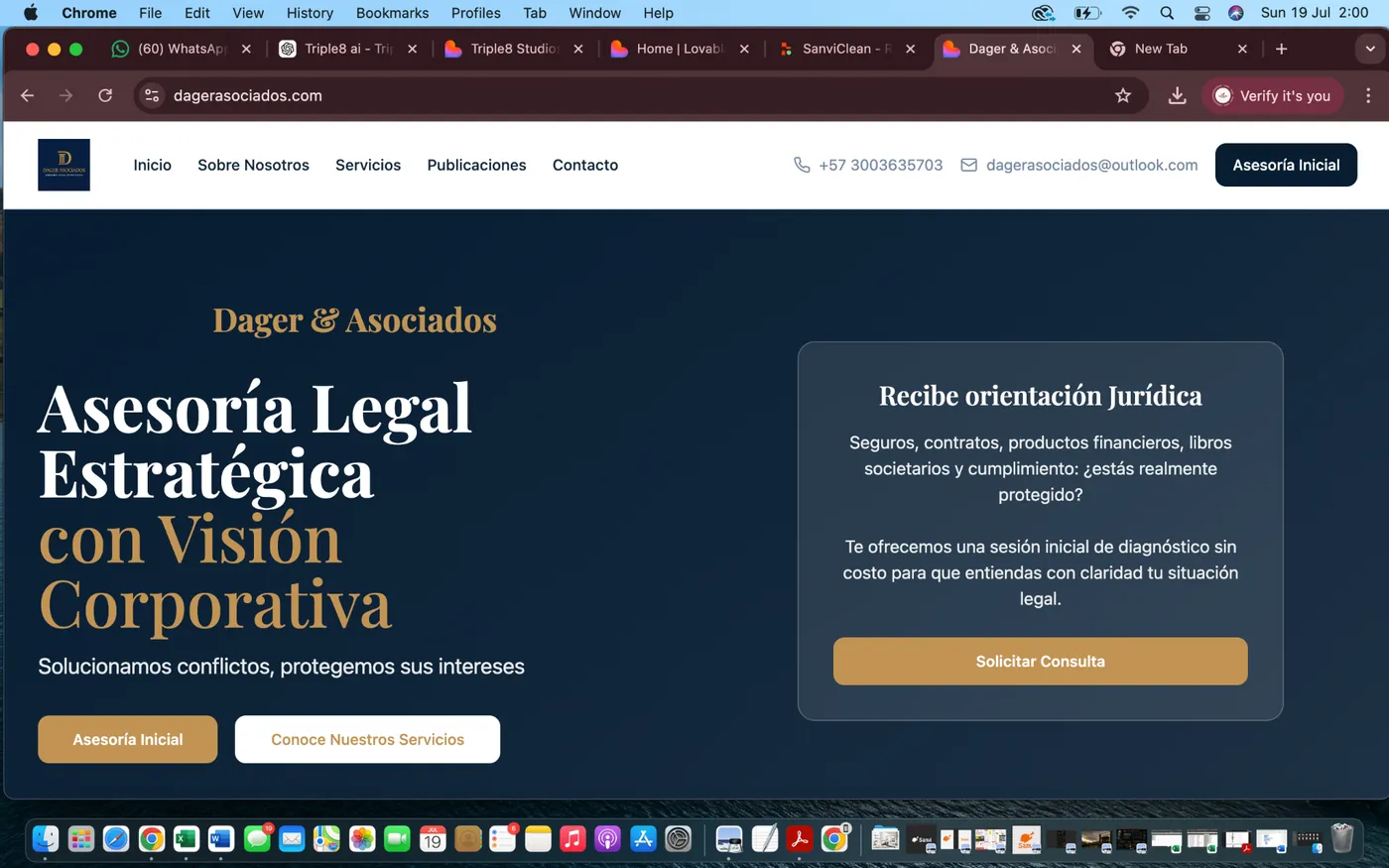 Dager Asociados screenshot